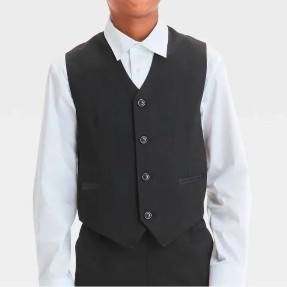 New Boys Black Formal Vest